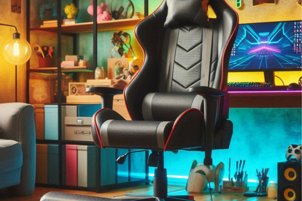 Ergonomic Gaming Chair with Footrest