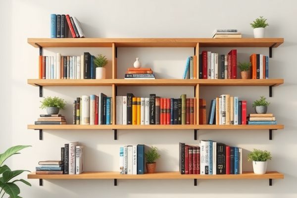 wall-mounted bookshelves